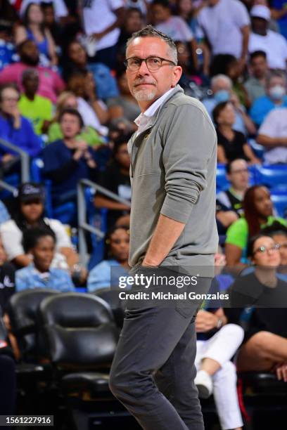 Curt Miller of the Los Angeles Sparks during the game against the Dallas Wings on July 22, 2023 at the College Park Center in Arlington, TX. NOTE TO...