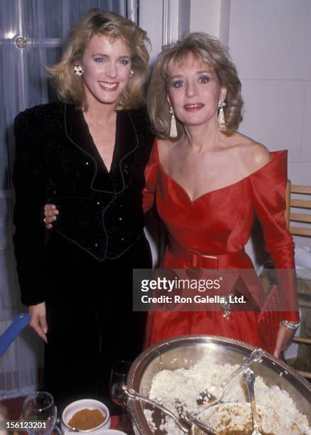 Journalist Deborah Norville and Barbara Walters attending 'Gourmet Gala Benefiting the March of Dimes' on November 21, 1989 at the Plaza Hotel in New...