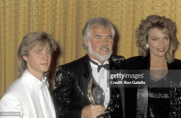 Musician Kenny Rogers, son Kenny Rogers, Jr. And daughter Carole Rogers attend the 12th Annual People's Choice Awards on March 11, 1986 at Santa...