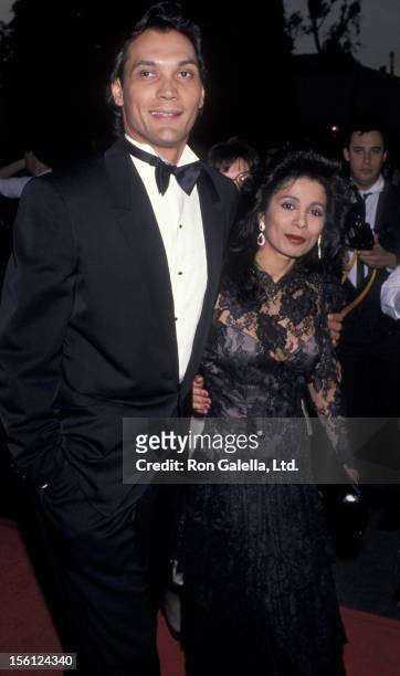 Actor Jimmy Smits and Wanda De Jesus attending 15th Annual People's Choice Awards on March 12, 1989 at Disney Studios in Burbank, California.