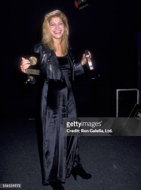 Singer Taylor Dayne attends the Fourth Annual New York Music Awards on April 8, 1989 at Beacon Theatre in New York City, New York.