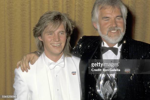 Musician Kenny Rogers and son Kenny Rogers, Jr. Attend the 12th Annual People's Choice Awards on March 11, 1986 at Santa Monica Civic Auditorium in...