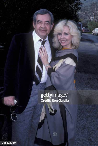 Actor Tom Bosley and wife Patricia Carr attending 'Donny Most-Morgan Hart Wedding Reception' on February 21, 1982 at Donny Most's home in Los...