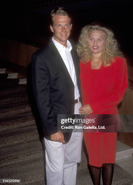 Athlete Stefan Edberg and wife Annette Olsen attend the Association of Tennis Professionals Tour Awards Gala on March 5, 1993 at the Stouffer...