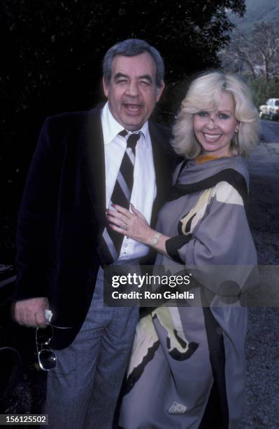 Actor Tom Bosley and wife Patricia Carr attending 'Donny Most-Morgan Hart Wedding Reception' on February 21, 1982 at Donny Most's home in Los...