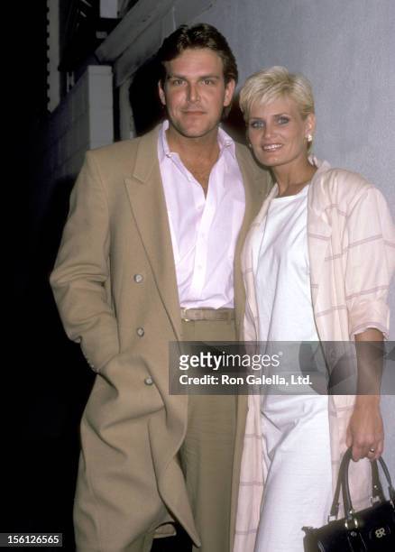 Actress Randi Brooks and husband Joseph Brazen on December 1, 1985 dining at Spago in West Hollywood, California.