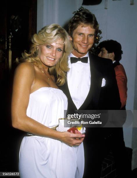 Actress Randi Brooks and Actor Jeffrey Byron attend the Wrap-Up Party for the First Season of 'Wizards and Warriors' on February 18, 1983 at Chasen's...