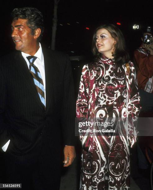 Actor/Singer Dean Martin and Catherine Hawn on March 26, 1970 leaving the Candy Store in Beverly Hills, California.