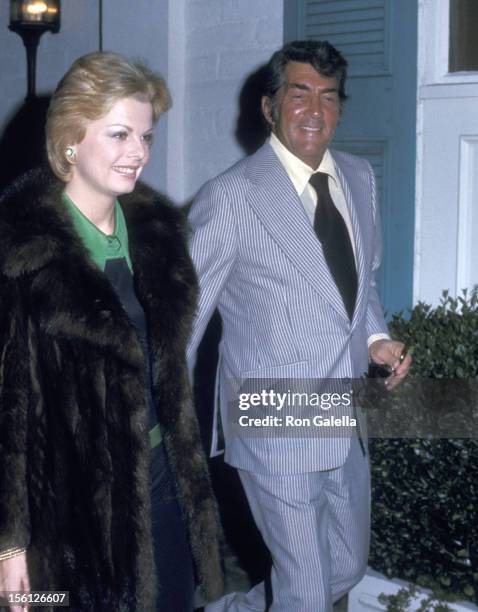 Actor/Singer Dean Martin and wife Catherine Hawn on April 2, 1973 dining at Chasen's Restaurant in Beverly Hills, California.