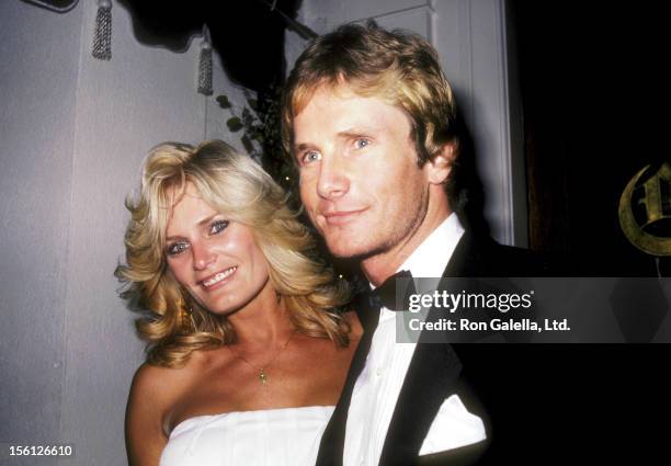 Actress Randi Brooks and Actor Jeffrey Byron attend the Wrap-Up Party for the First Season of 'Wizards and Warriors' on February 18, 1983 at Chasen's...