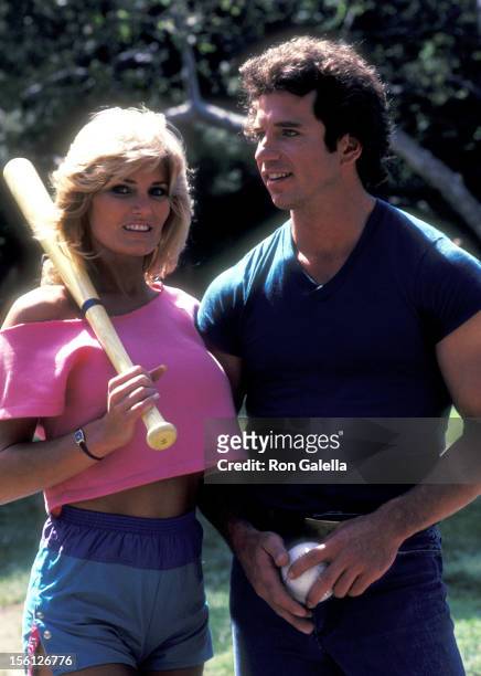 Actress Randi Brooks and Tom Wopat Pose for an Exclusive Photo Session on April 16, 1983 at Crestwood Hills Park in Los Angeles, California.