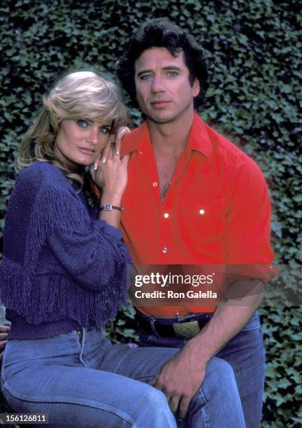 Actress Randi Brooks and Tom Wopat Pose for an Exclusive Photo Session on April 16, 1983 at Crestwood Hills Park in Los Angeles, California.