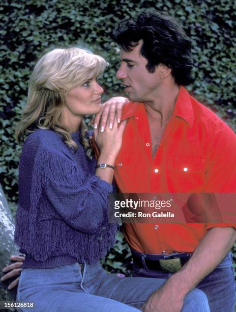 Actress Randi Brooks and Tom Wopat Pose for an Exclusive Photo Session on April 16, 1983 at Crestwood Hills Park in Los Angeles, California.