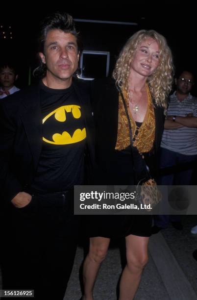 Producer Jon Peters and wife Christine Forsyth attend the premiere of 'Batman' on June 19, 1989 at Mann Bruin Theater in Westwood, California.