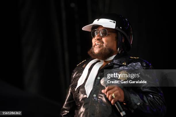 Lead singer Victor Willis of Village People performs onstage during 58th Donostiako Jazzaldia Jazz Festival on July 21, 2023 in San Sebastian, Spain.