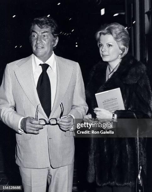 Singer Dean Martin and date Catherine Hawn being photographed on April 2, 1973 at Chasen's Restaurant in Beverly Hills, California.