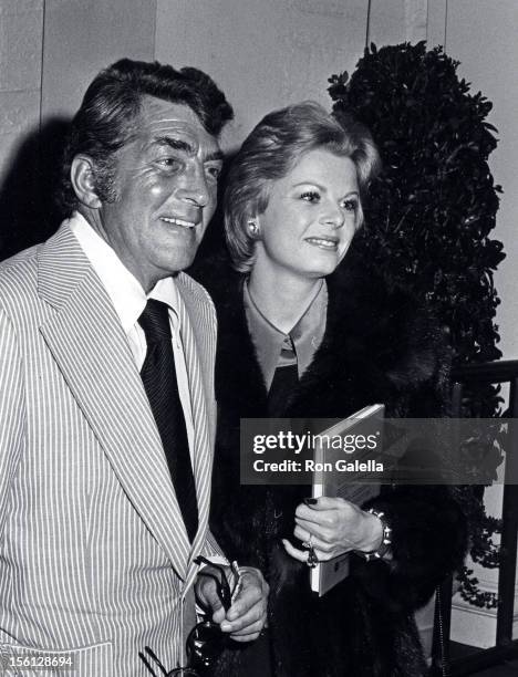 Singer Dean Martin and date Catherine Hawn being photographed on April 2, 1973 at Chasen's Restaurant in Beverly Hills, California.