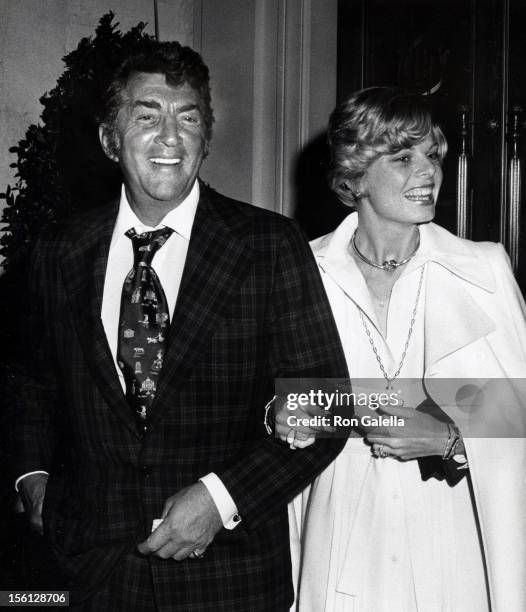 Singer Dean Martin and date Catherine Hawn attending 'Pre-Party for 46th Annual Academy Awards' on April 1, 1974 at Chasen's Restaurant in Beverly...