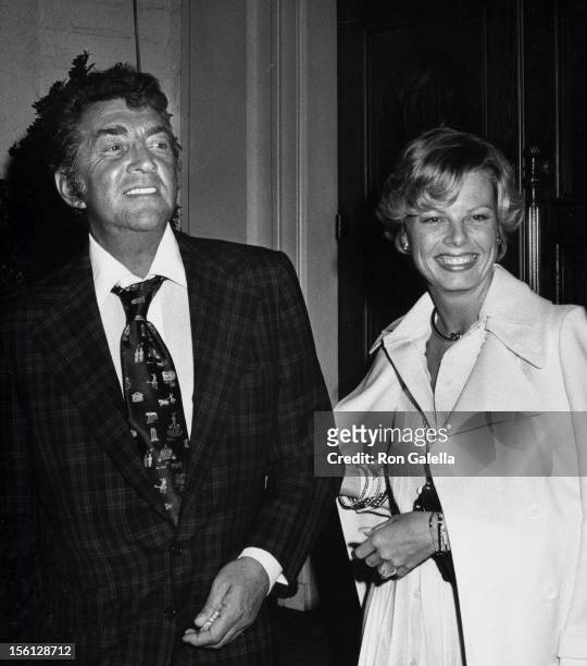 Singer Dean Martin and date Catherine Hawn attending 'Pre-Party for 46th Annual Academy Awards' on April 1, 1974 at Chasen's Restaurant in Beverly...