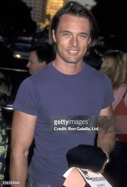 Actor James Wilder attends the 'American Outlaws' Westwood Premiere on August 14, 2001 at Mann Village Theatre in Westwood, California.