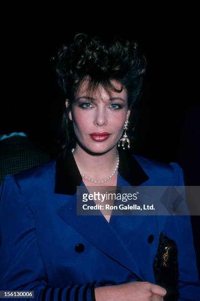 Model Kelly LeBrock attending 'Campari Campaign Event' on October 9, 1986 at Cafe Seiyoken in New York City, New York.