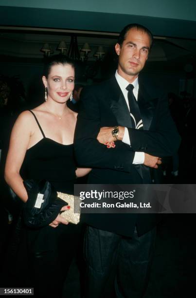 Model Kelly LeBrock and actor Steven Seagal attending 'Ted Kennedy Painting Dinner Benefiting Very Special Arts' on November 20, 1987 at Jimmy's...
