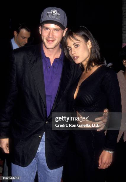 Actor Cary Elwes and wife Lisa Marie Kurbikoff attend the 'Robin Hood: Men in Tights' Beverly Hills Premiere on July 23, 1993 at Academy Theatre in...