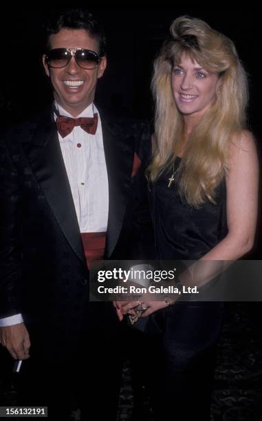 Talk Show Host Morton Downey Jr and actress Lori Krebs attending 17th Annual Police-Atheletic Dinner Gala on May 12, 1989 at the Plaza Hotel in New...