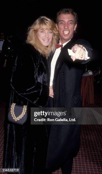 Talk Show Host Morton Downey Jr. And actress Lori Krebs attending Seventh Annual Helen Hayes Awards on November 27, 1989 at the Marriott Marquis...