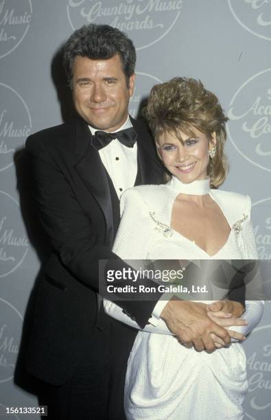 Actor John Larroquette and date Markie Post attending 21st Annual Academy of Country Music Awards on April 14, 1986 at Knott's Berry Farm in Los...
