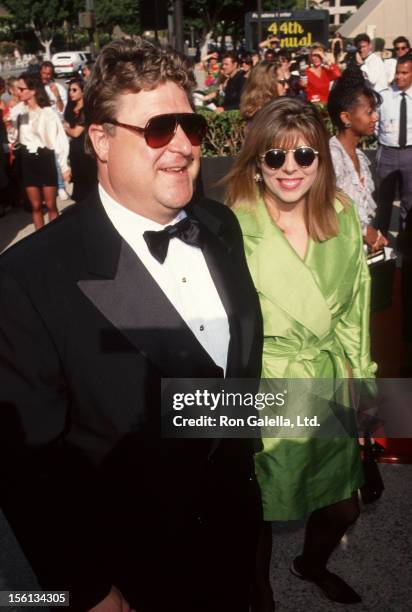 Actor John Goodman and wife Annabeth Hartzog attending 44th Annual Primetime Emmy Awards on August 30, 1992 at Pasadena Civic Auditorium in Pasadena,...