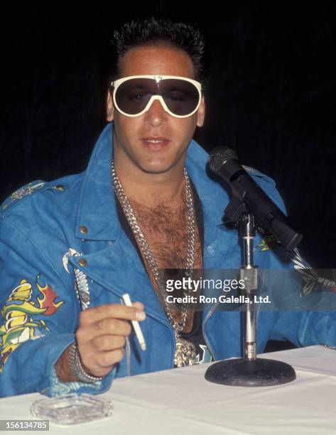 Comedian Andrew Dice Clay attending 'Andrew Dice Clay Press Conference' on May 10, 1991 at the Bel Age Hotel in West Hollywood, California.