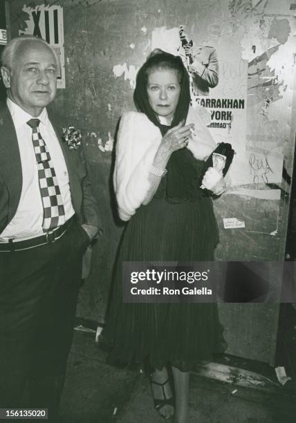 Actress Joan Bennett and husband David Wilde attending the book party for Earl Blackwell and Eugenia Sheppard 'Skyrocket' on July 1, 1980 at Bonds in...