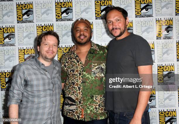 Gareth Edwards, Justin Simien, and Louis Leterrier attend Collider: Directors On Directing panel during 2023 Comic-Con International: San Diego at...