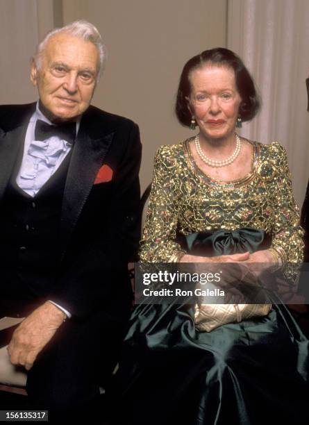 Actress Joan Bennett and husband Davild Wilde attend the Fragrance Foundation's 40th Anniversary Celebration and the 17th Annual FiFi Awards on June...