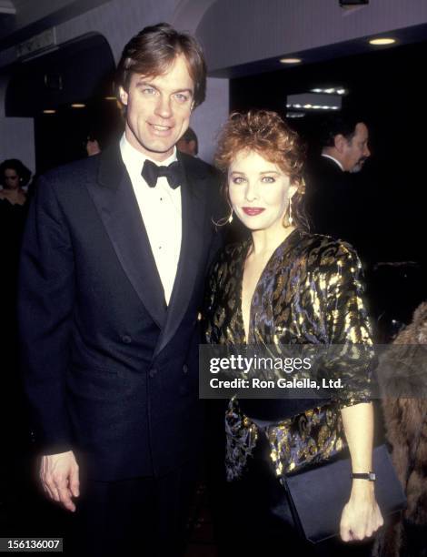 Actors Stephen Collins and Faye Grant attend 'The American Museum of Moving Image Tribute to Elia Kazan' on January 19, 1987 at Waldorf-Astoria Hotel...