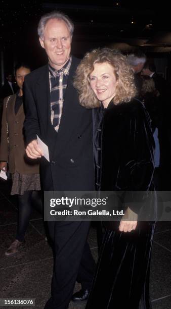 Actor John Lithgow and wife Mary Yeager attending the Los Angeles premiere of 'The Piano' on November 17, 1993 at the Director's Guild Theater in...