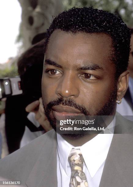 Actor LeVar Burton attends the Wedding of Marina Sirtis and Michael Lamper on June 21, 1992 at Saint Sophia Greek Orthodox Cathedral in Los Angeles,...
