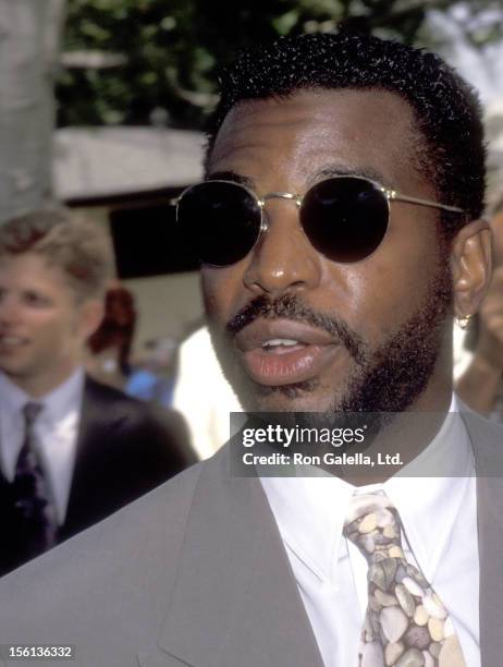 Actor LeVar Burton attends the Wedding of Marina Sirtis and Michael Lamper on June 21, 1992 at Saint Sophia Greek Orthodox Cathedral in Los Angeles,...