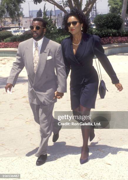 Actor LeVar Burton and girlfriend Stephanie Cozart attend the Wedding of Marina Sirtis and Michael Lamper on June 21, 1992 at Saint Sophia Greek...