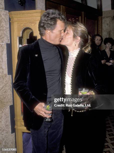 Musician/Actor Kris Kristofferson and wife Lisa Meyers attend the 'Chateau Lake Louise Centennial Celebrity Sports Invitational' on January 18, 1990'...