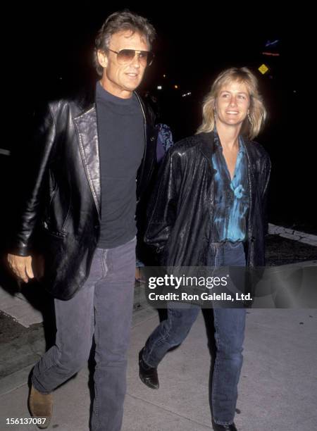Musician/Actor Kris Kristofferson and wife Lisa Meyers attend the 'Brooklyn Laundry' Play Performance on May 3, 1991 at Coronet Theatre in West...