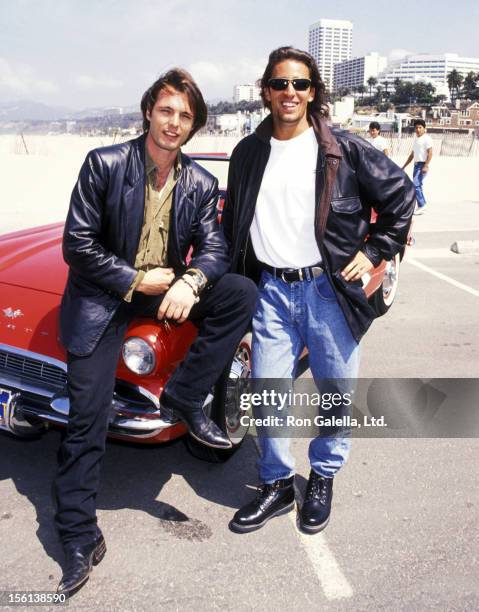 Actor James Wilder and Actor Dan Cortese attend the 'Mulit-Faceted Kick-Off Rally to Celebrating the NBC's New Show 'Route 66'' on June 3, 1993 at...