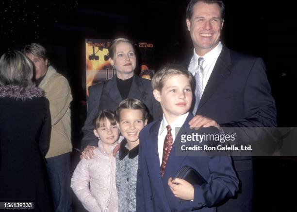 Actor Brad Johnson , wife Laurie Johnson and their children attend the 'Left Behind' Los Angeles Premiere on January 26, 2001 at DGA Theatre in Los...
