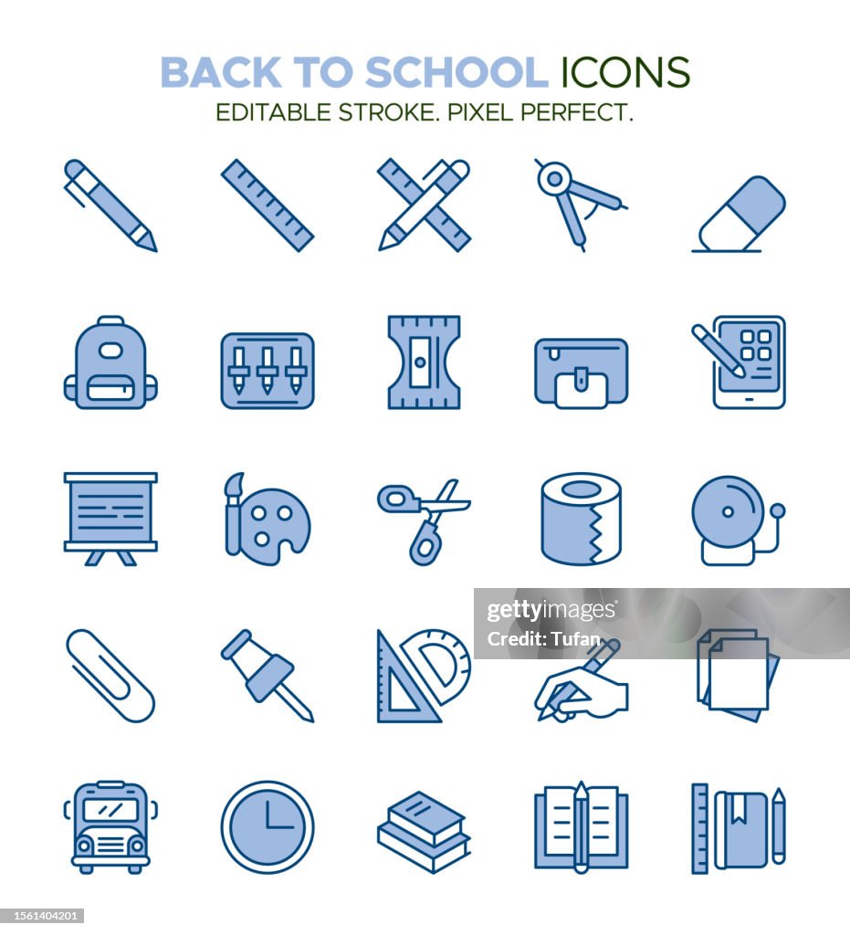 Back to School Icon Set - Education, Learning, Student, Classroom, Back to School Shopping