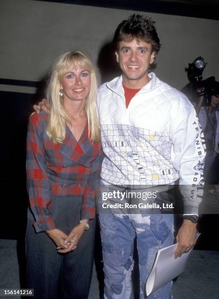 Actor Scott Valentine and wife Kym Fisher attend the Starlight Starbright Children's Foundation Benefit Party on September 22, 1988 at Ed Debevic's...