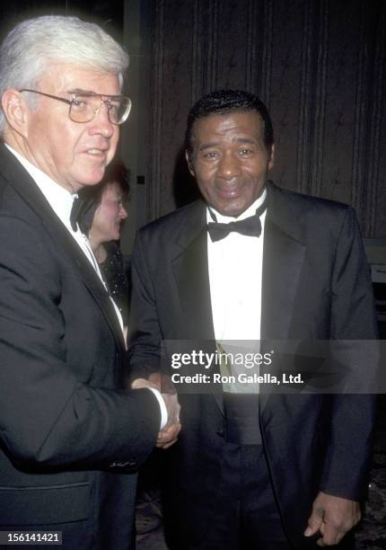 Politician Jack Kemp and athlete Floyd Patterson attend the Congress of Racial Equality 13th Annual Martin Luther King Ambassadorial Reception and...