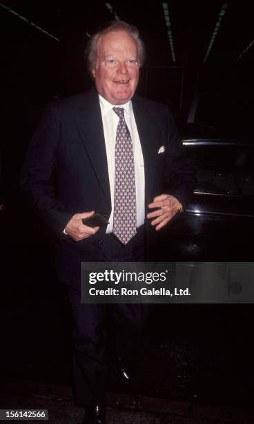 Businessman Roone Arledge attends the screening of 'Barbarians at the Gate' on March 16, 1993 at the Museum of Modern Art in New York City.
