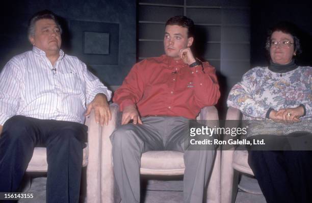 John Wayne Bobbitt and parents attend the Taping of 'The Montel Williams Show' on February 1, 1994 at Times Square Studios in New York City.