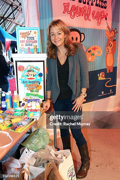 Actress Megyn Price attends Paul Frank Arts Rounds Up Art Supplies For Kids during P.S. Arts 2012 Express Yourself creative arts fair and family day...